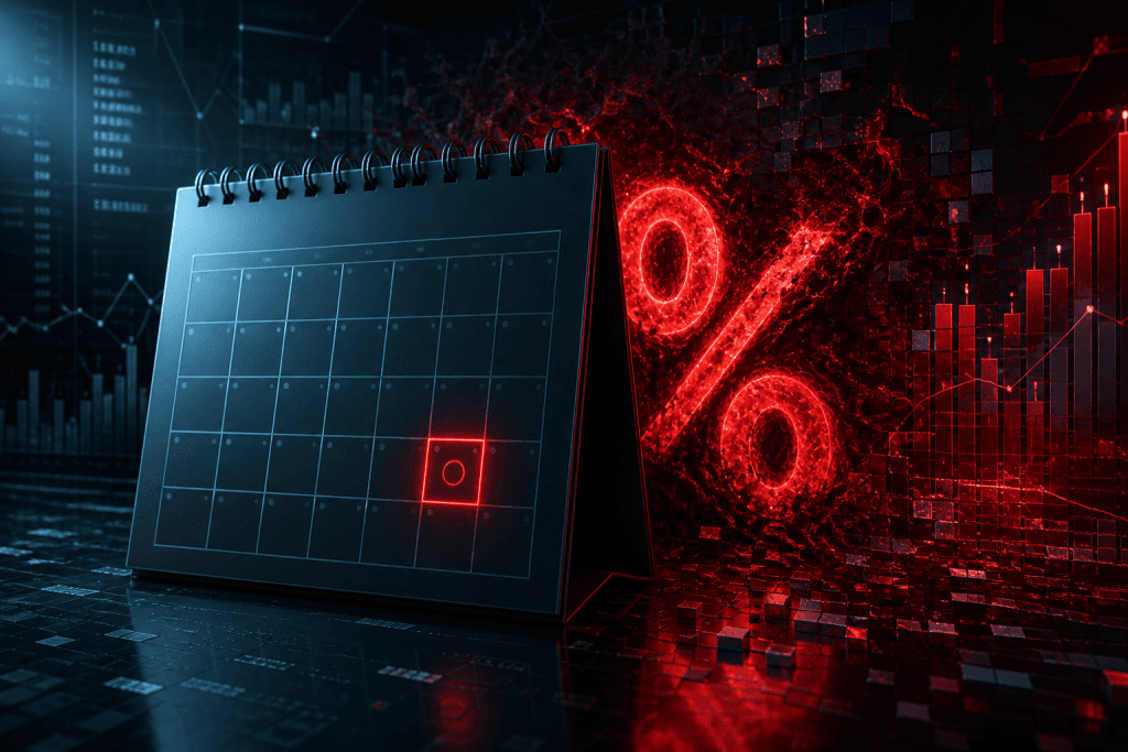 A digital calendar infected by a red percentage sign, illustrating the hidden financial threat of SaaS renewal drift and price creep for B2B companies.