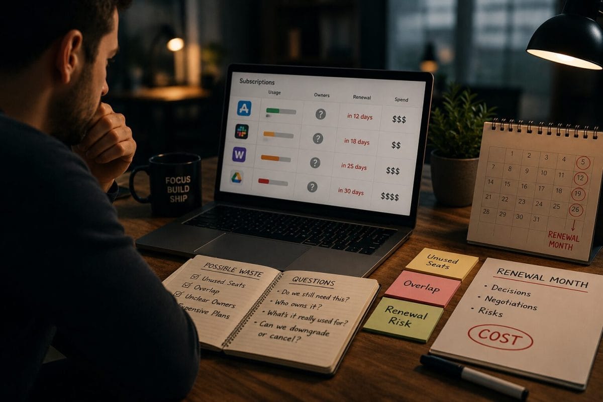Founder Research Note: Why SaaS Waste Is Hard to See Until Renewal Month