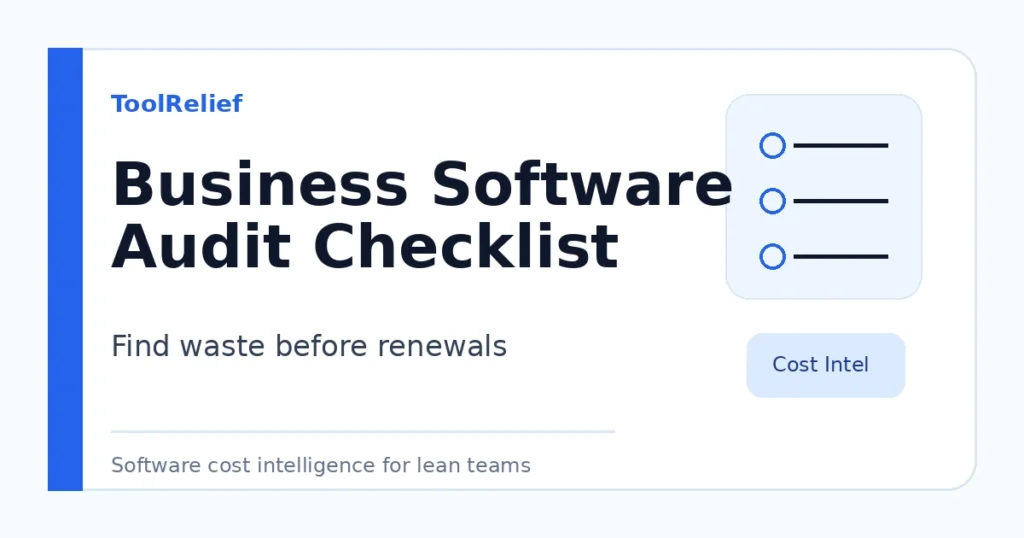 Business software audit checklist for finding software waste before renewals