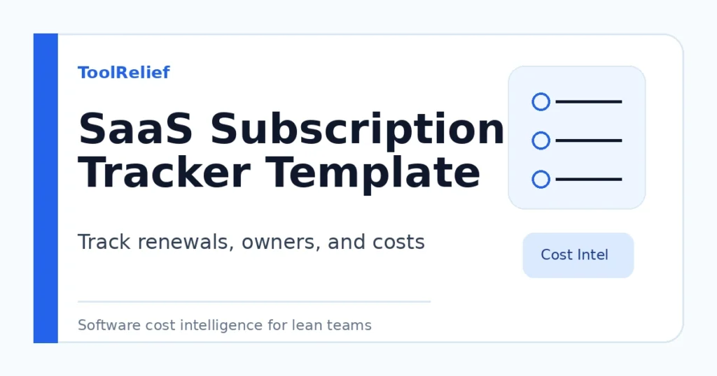 SaaS subscription tracker template for tracking renewals owners and software costs