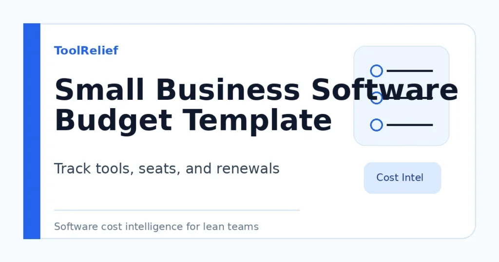 Small business software budget template for tracking tools seats and renewals