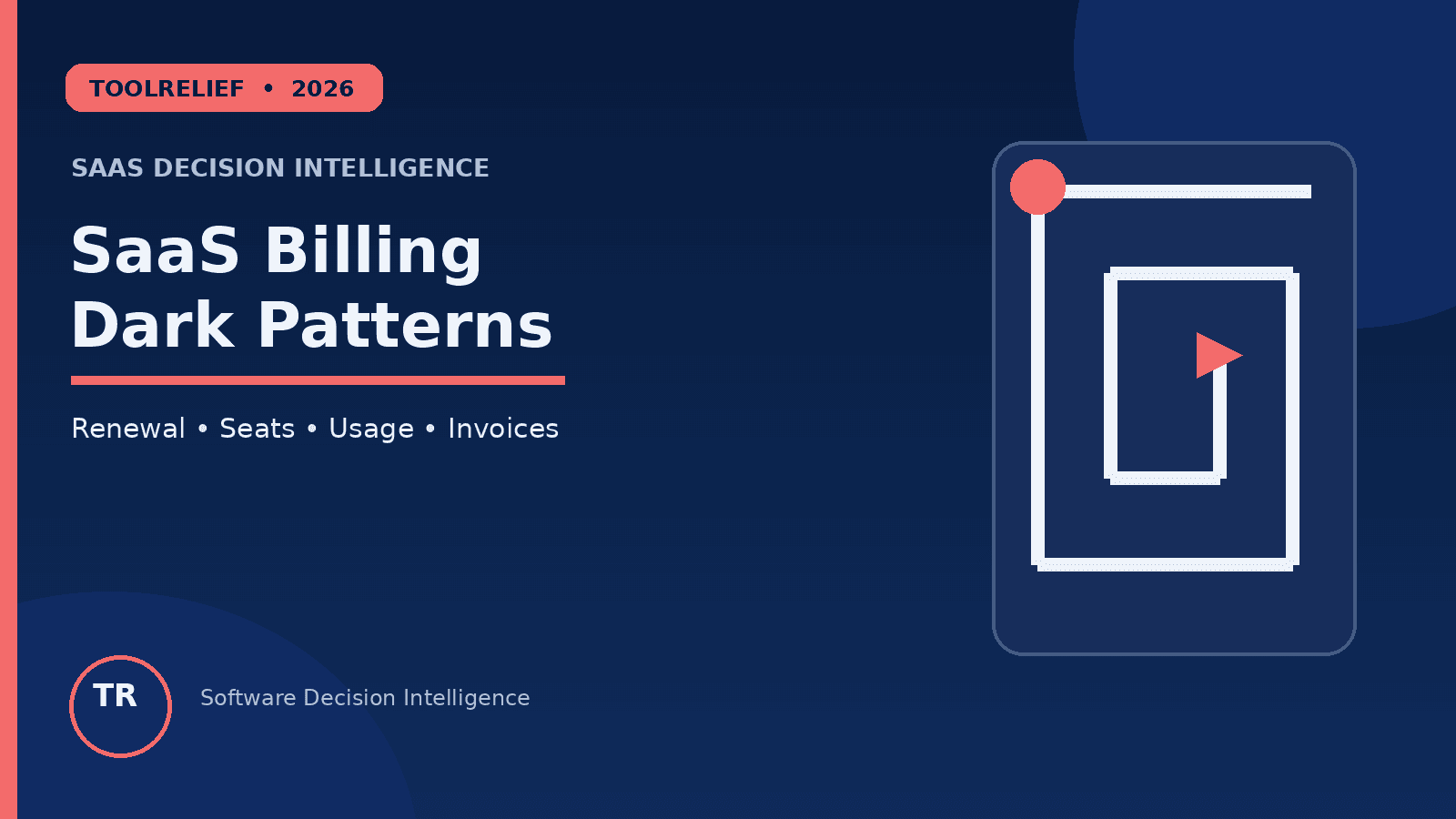 SaaS billing dark patterns checklist covering renewals seats usage and invoices