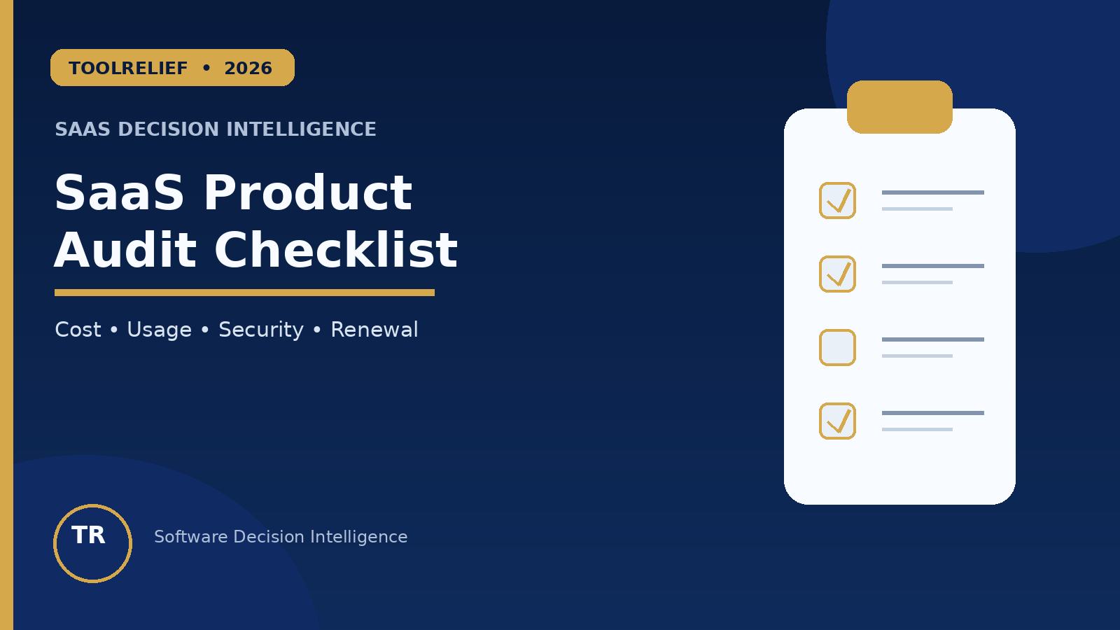 SaaS product audit checklist for cost, usage, security, and renewal review