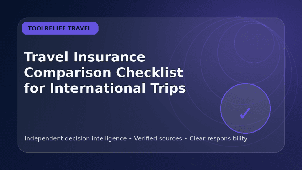 travel insurance comparison checklist