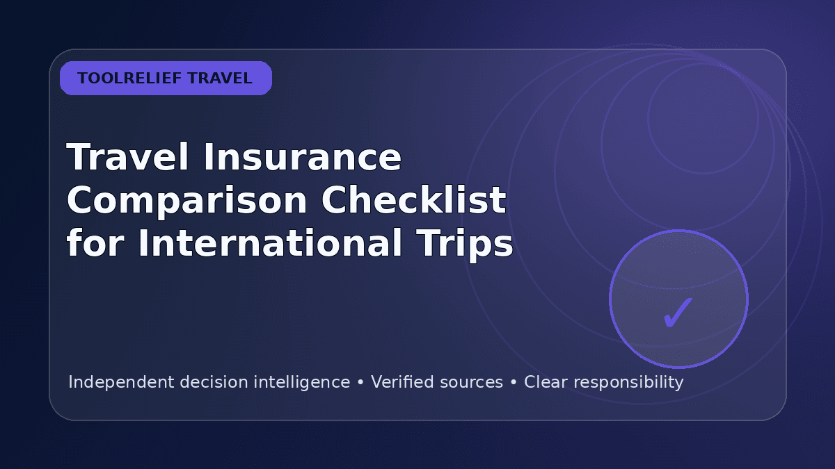 Travel Insurance Comparison Checklist for International Trips