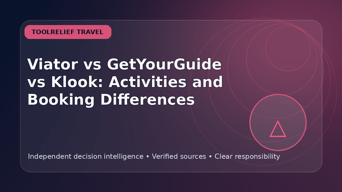 Viator vs GetYourGuide vs Klook: Activities and Booking Differences