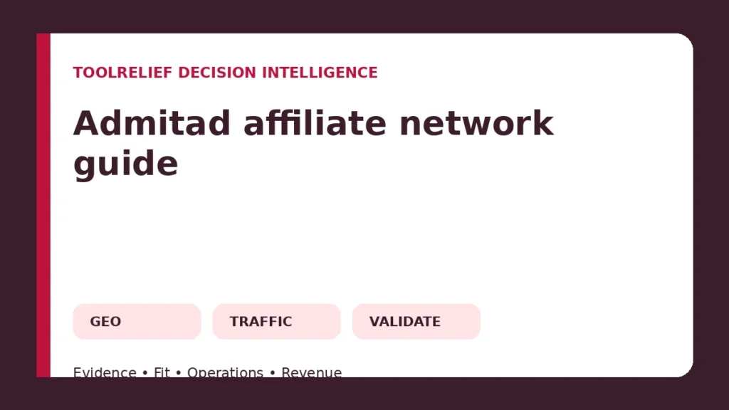 Admitad affiliate network guide decision framework