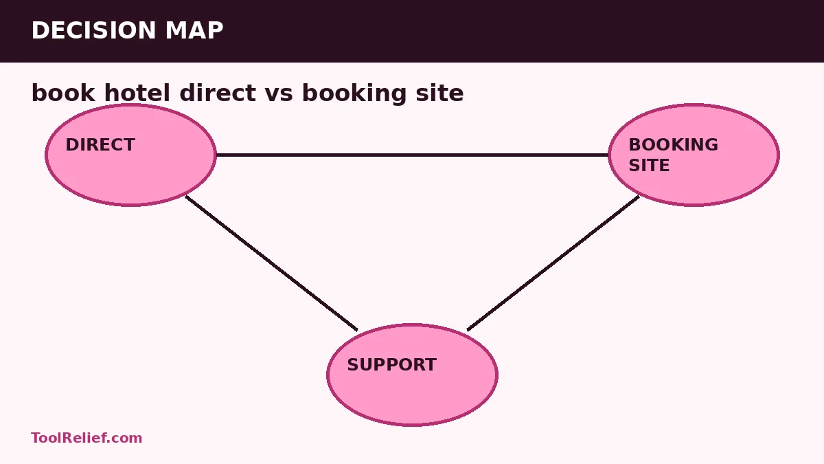 book hotel direct vs booking site decision map