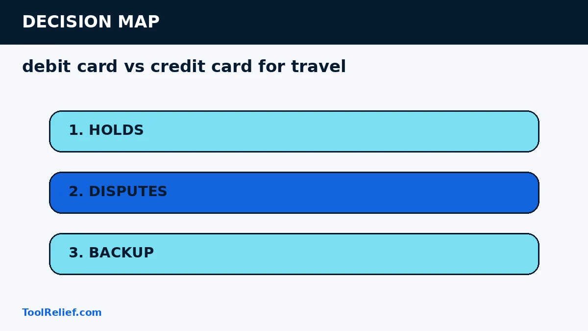 debit card vs credit card for travel decision map