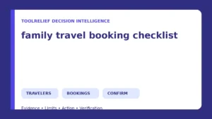 family travel booking checklist decision framework