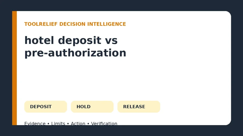 Hotel Deposit vs Pre-Authorization vs Incidental Hold Hotel Deposit vs Pre-Authorization vs Incidental Hold