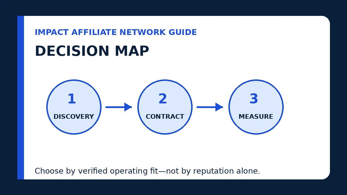 Impact affiliate network guide decision map