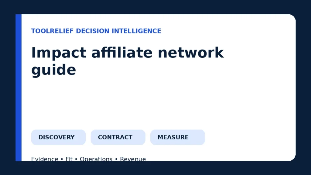 Impact affiliate network guide decision framework