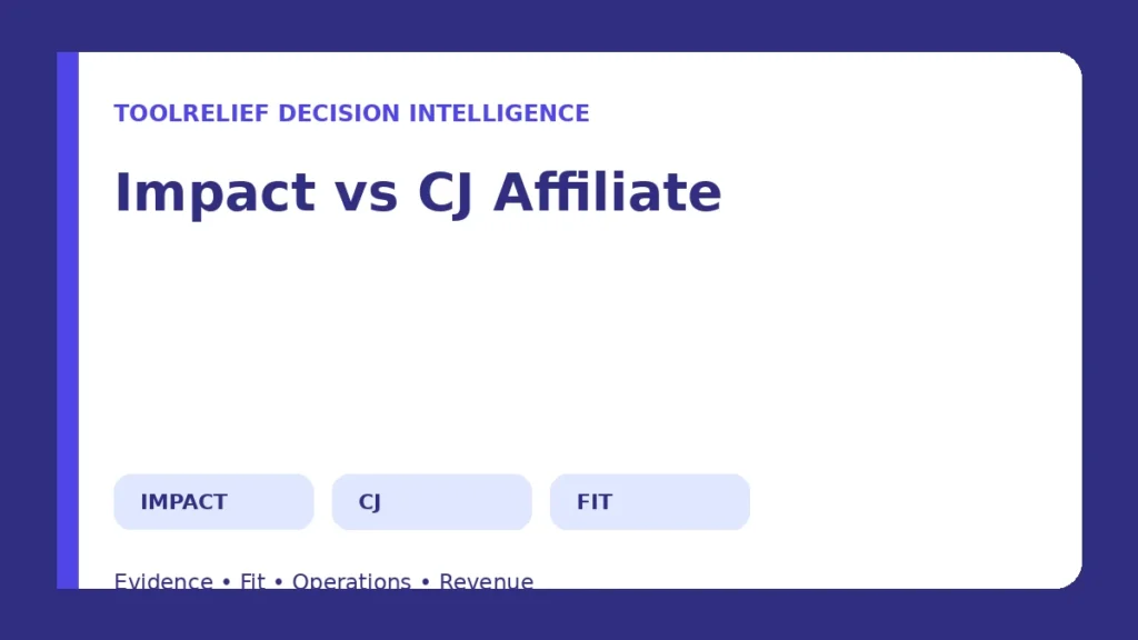 Impact vs CJ Affiliate decision framework