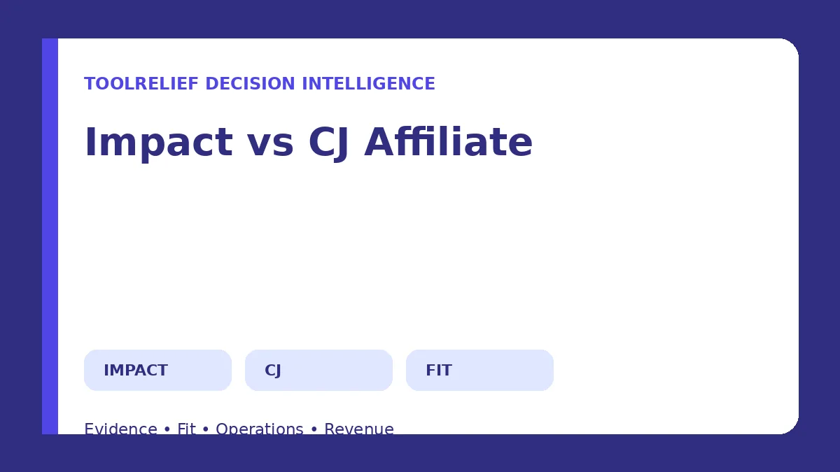 Impact vs CJ Affiliate: Which Network Fits Your Publishing Model? Impact vs CJ Affiliate: Which Network Fits Your Publishing Model?