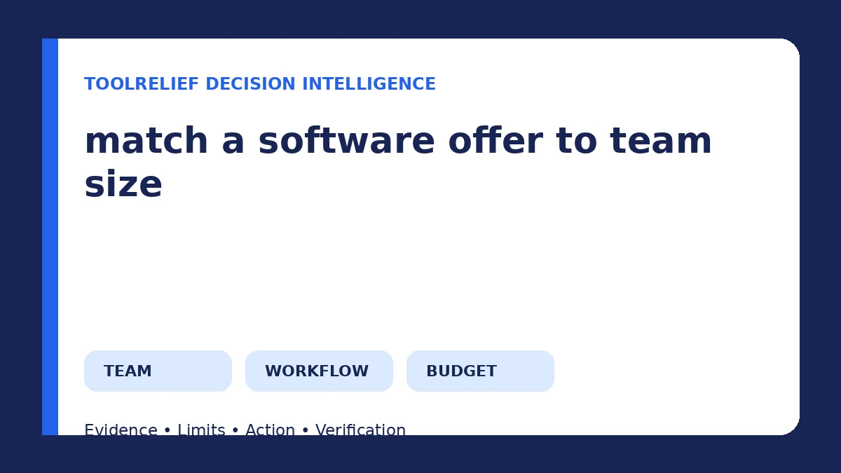 How to Match a Software Offer to Team Size, Workflow, and Budget