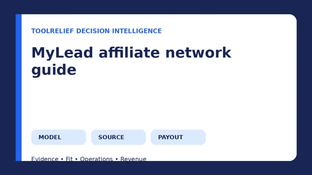 MyLead affiliate network guide decision framework