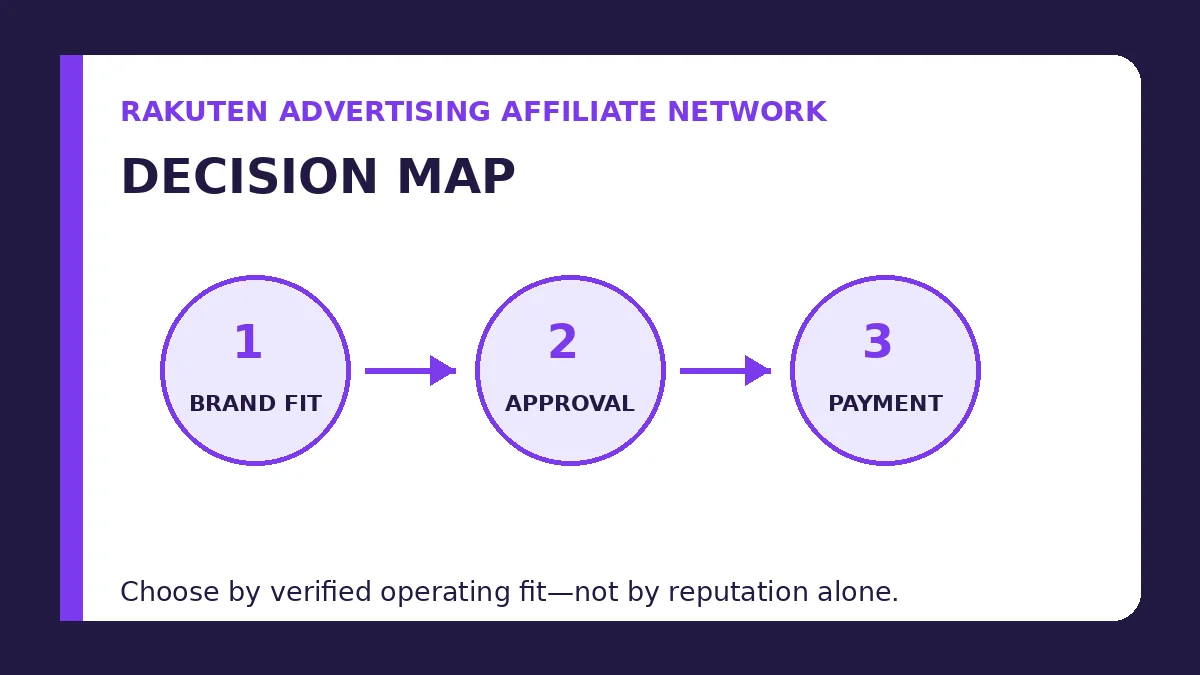 Rakuten Advertising affiliate network decision map
