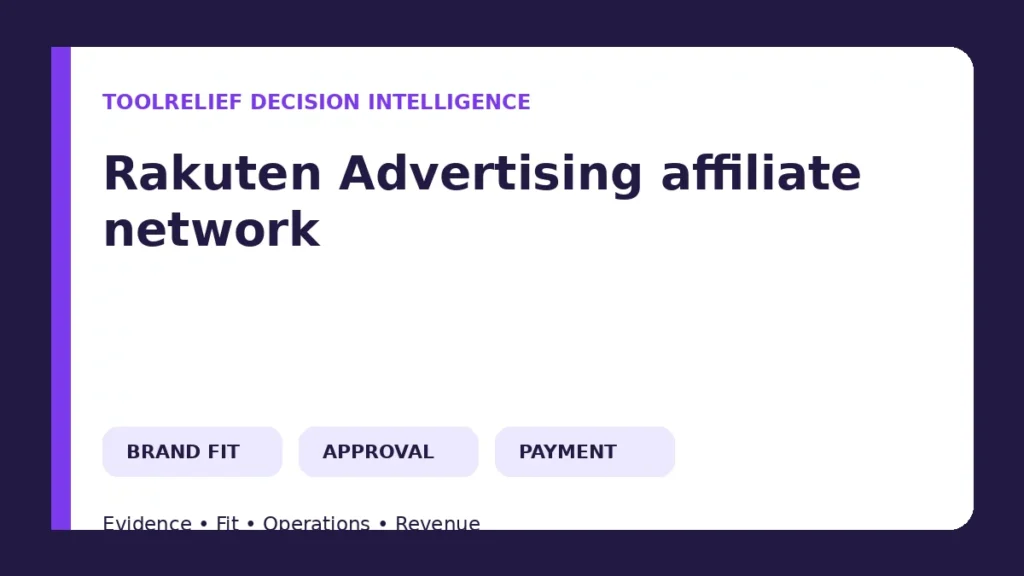 Rakuten Advertising affiliate network decision framework