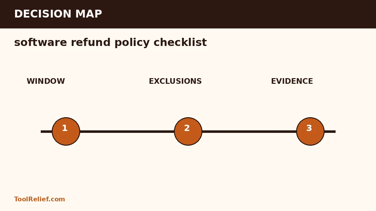 software refund policy checklist decision map
