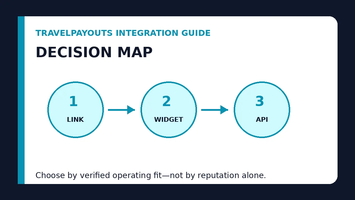Travelpayouts integration guide decision map
