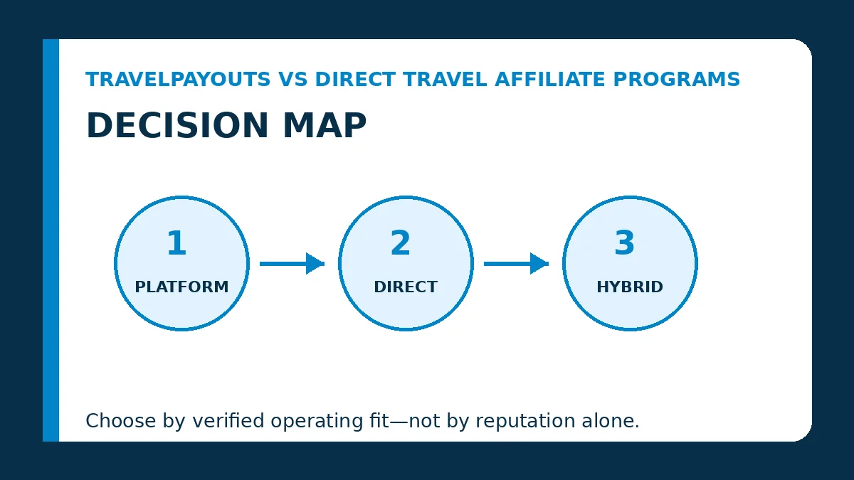 Travelpayouts vs direct travel affiliate programs decision map
